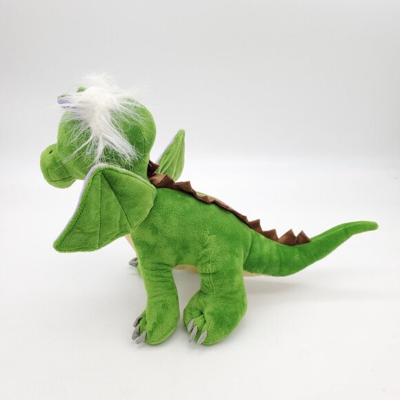 Lambs and Ivy Dragon Plush Green Purple Wings White Hair Gold Sparkle Stomach - Picture 3 of 7